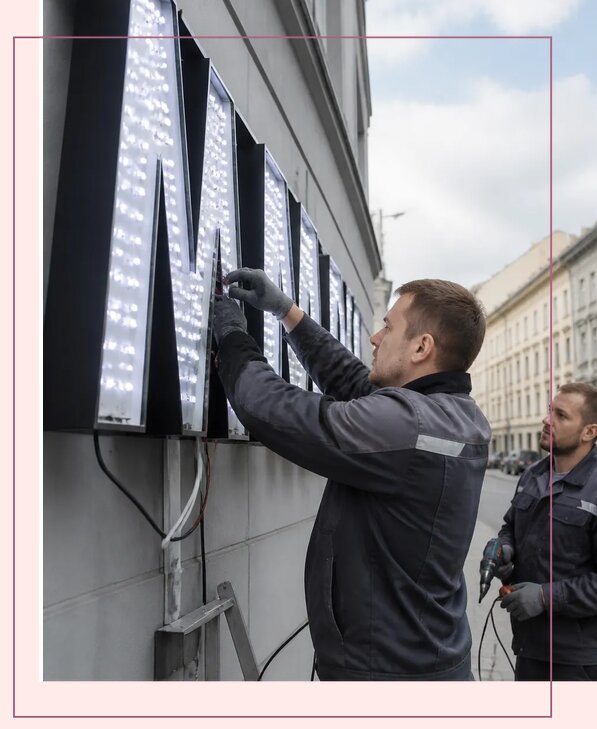 Изготовление и монтаж светодиодных LED вывесок в Глазове