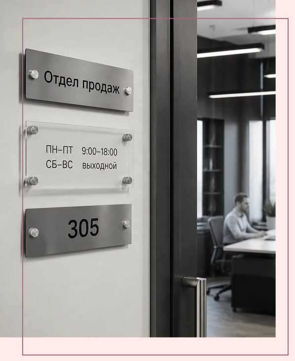 Офисные таблички на дверь в Глазове по цене от 4999 р. | Аванза-Глз